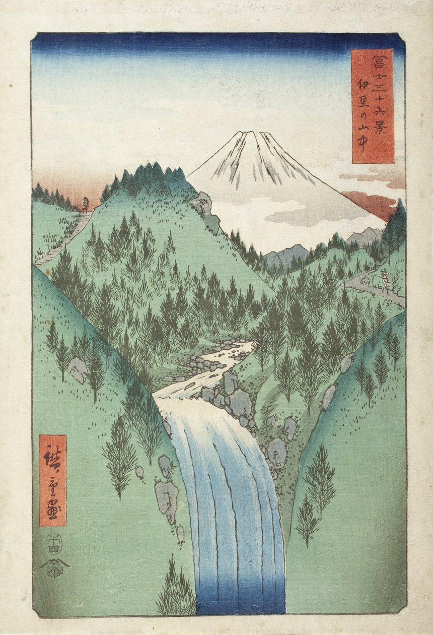 W górach prowincji Izu autorstwa Utagawa Hiroshige