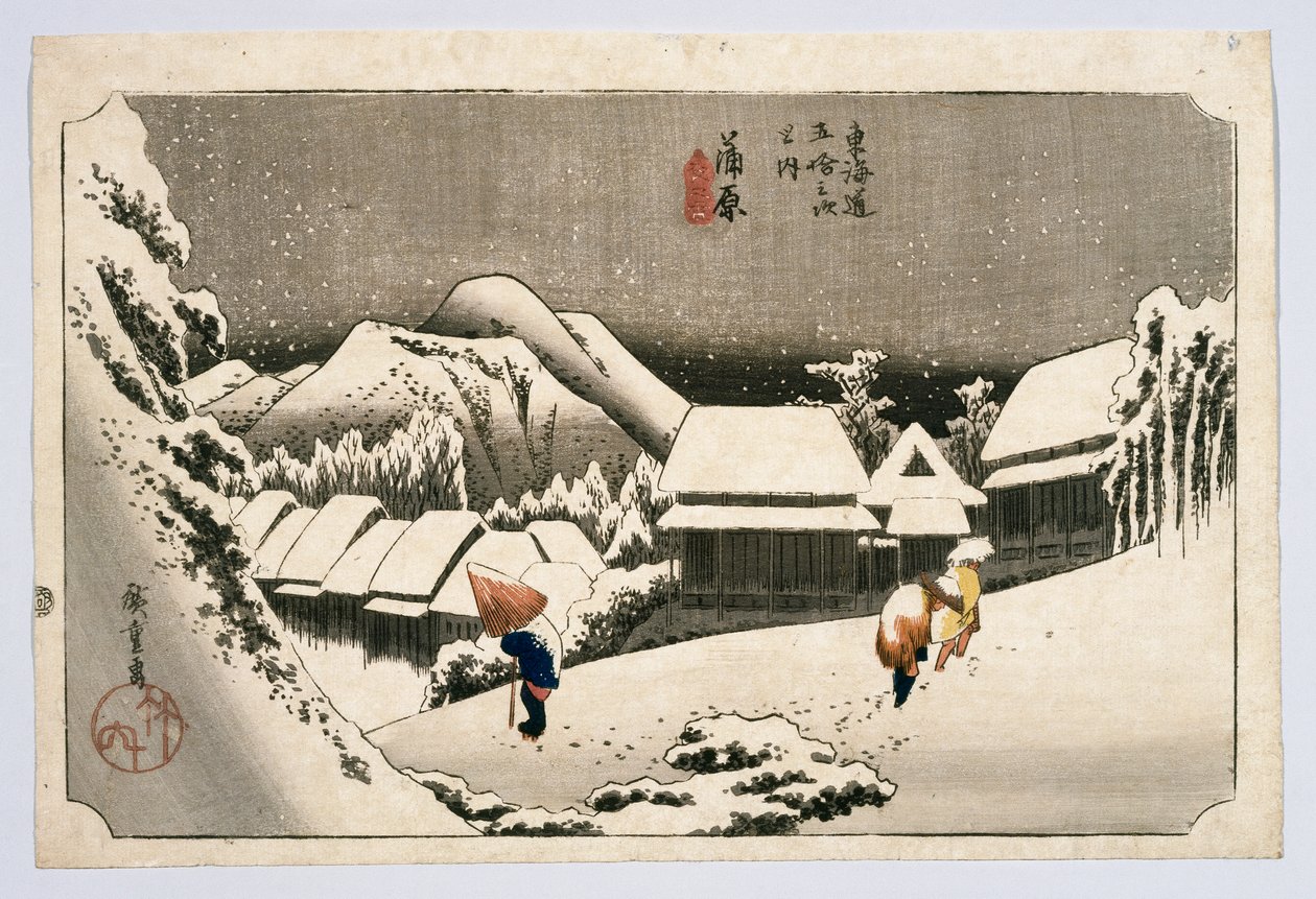 Kambara, z 53 stacji na Tokaido Highway, ok. 1834 lub później (drewnodruk) autorstwa Utagawa Hiroshige