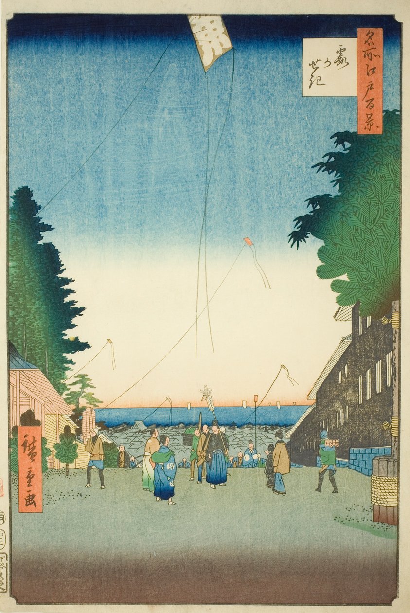 Kasumigaseki, z serii „Ridge dre d fa net s views of Edo (Sto słynnych widoków Edo)” autorstwa Utagawa Hiroshige