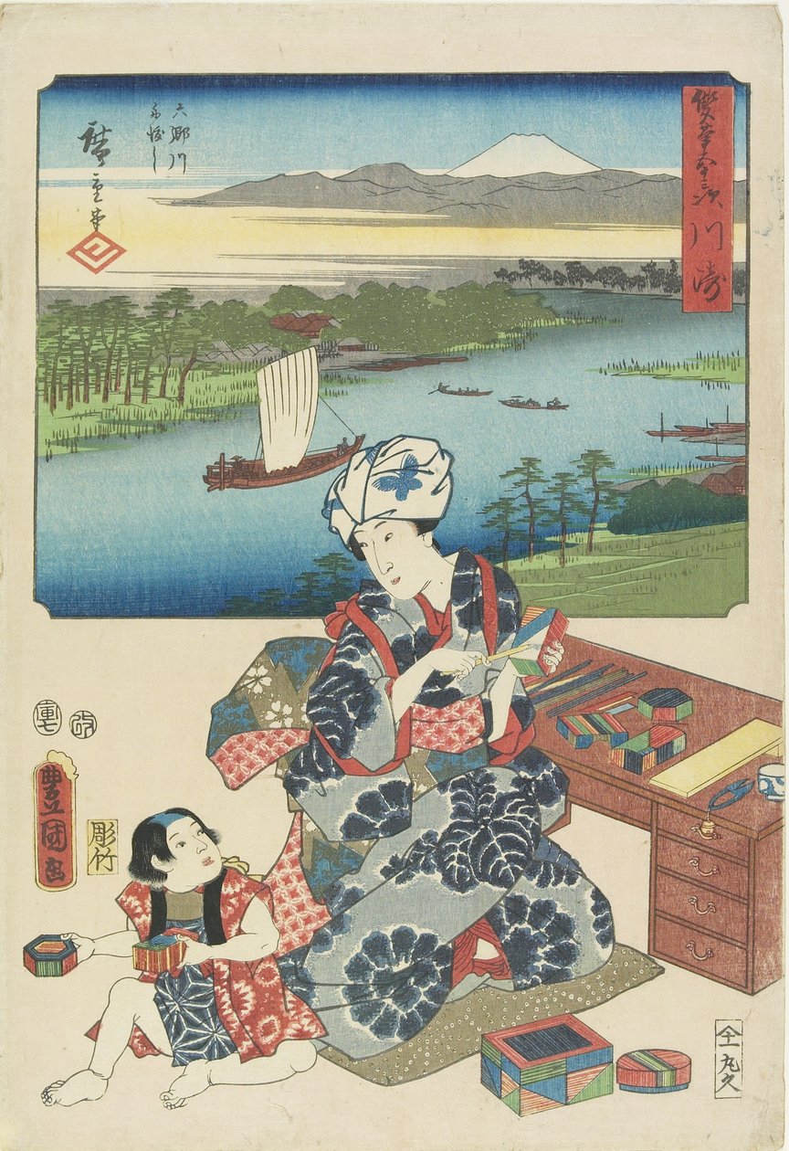 Kawasaki, lipiec 1854 autorstwa Utagawa Hiroshige