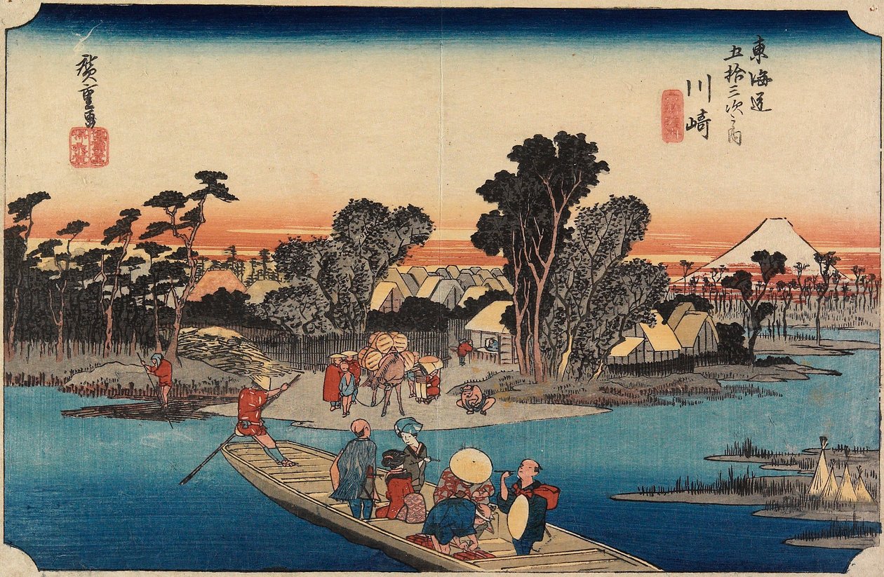 Kawasaki: Prom w Rokugō autorstwa Utagawa Hiroshige