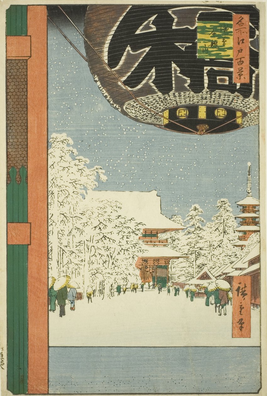 Kinryu pozostaje MP w Asakusa (pozostaje Asakusa Kinryu), z serii „Ridge for dr d fa net s view ws of Edo (Sto słynnych widoków Edo)” autorstwa Utagawa Hiroshige