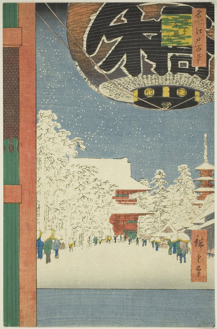 Kinryu pozostaje MP w Asakusa (pozostaje Asakusa Kinryu), z serii „Ridge for dr red d fa net s Views of Edo (Sto słynnych zabytków Edo)” autorstwa Utagawa Hiroshige
