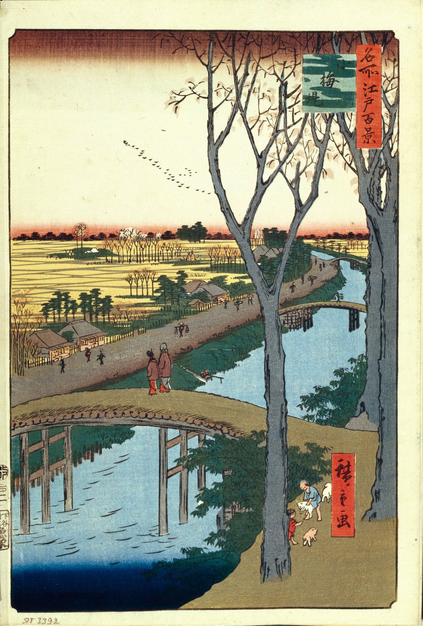 Nabrzeże Koume Sto słynnych widoków Edo, 1856-1858 autorstwa Utagawa Hiroshige