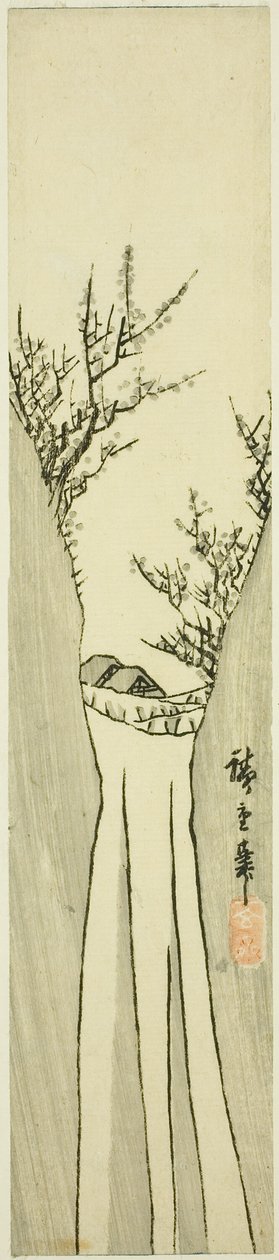 Krajobraz z wodospadem autorstwa Utagawa Hiroshige