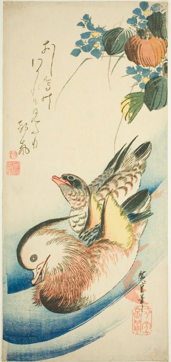 Kaczki mandarynki autorstwa Utagawa Hiroshige