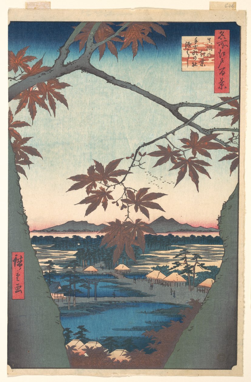 Klony w Mama, z serii Sto słynnych widoków Edo autorstwa Utagawa Hiroshige