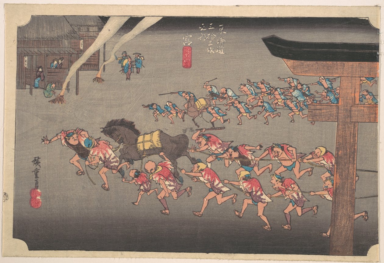 Miya, świątynia Atsuta autorstwa Utagawa Hiroshige