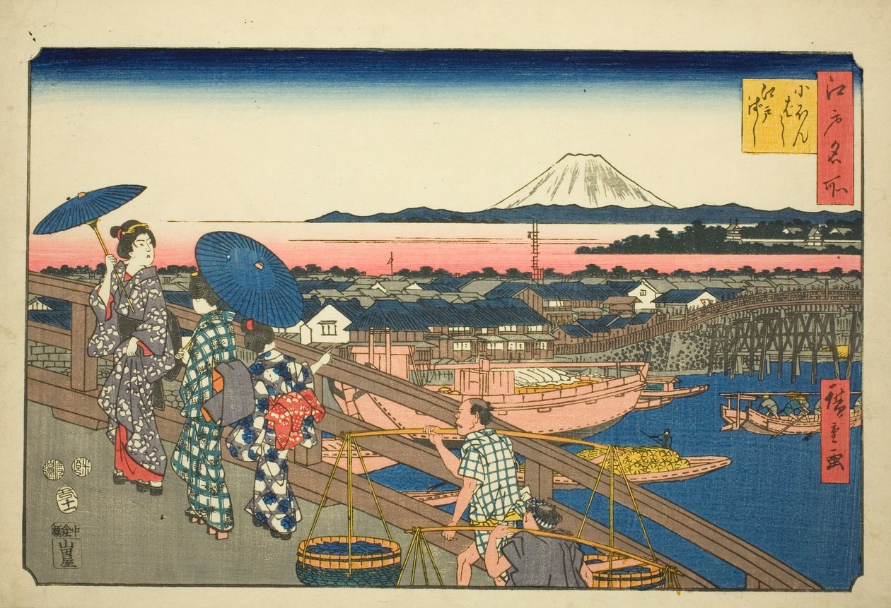 Japan B Ridge i Edo B Ridge (Nihonbashi Edobashi), z Teseries autorstwa Utagawa Hiroshige
