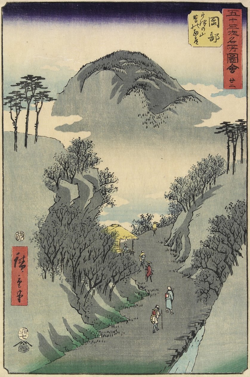 No.22 Mount Utsu, Okabe, July 1855 autorstwa Utagawa Hiroshige