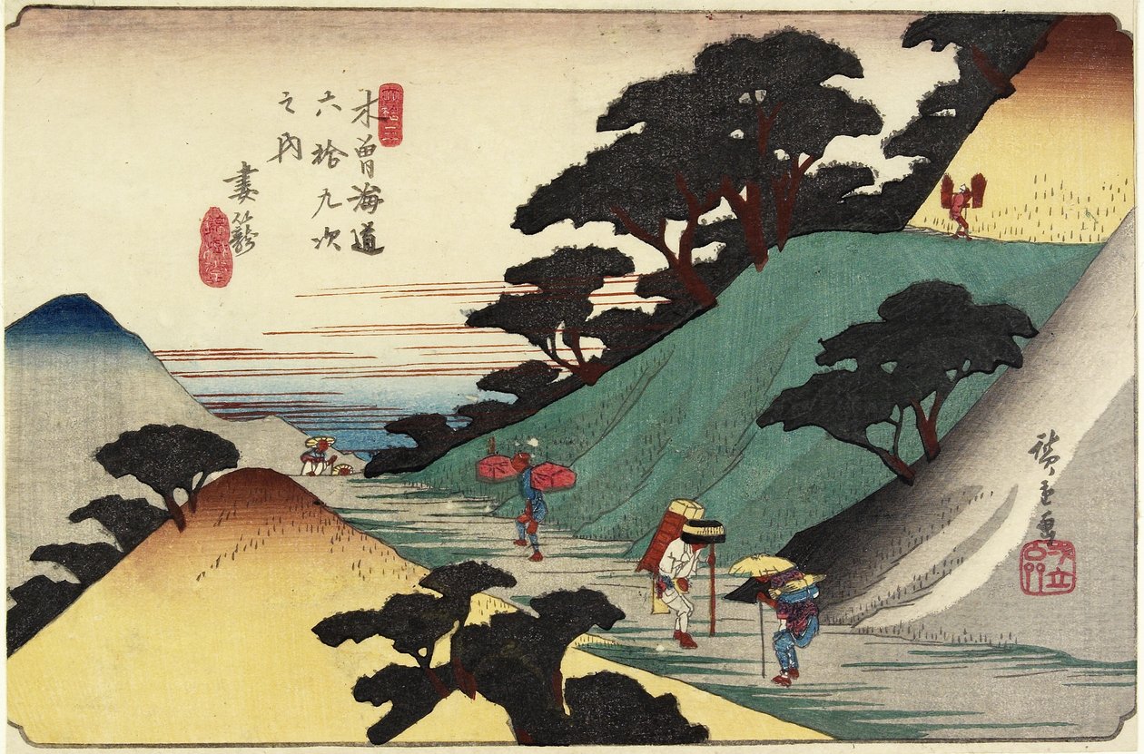 Nr 43 Tsumago, 1830-1844 autorstwa Utagawa Hiroshige