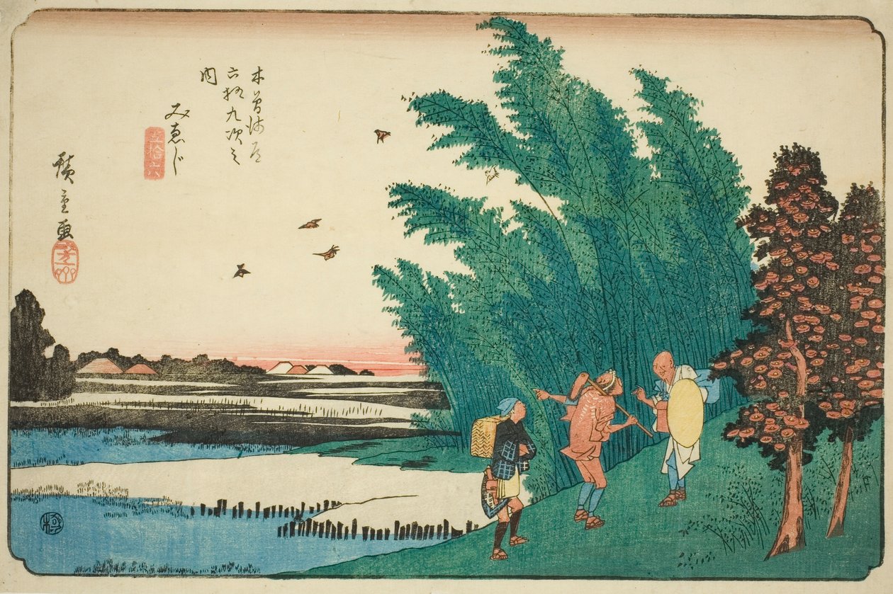 z. 56: Mieji, z serii „Shix t y n s ta on y te kisokaid” autorstwa Utagawa Hiroshige