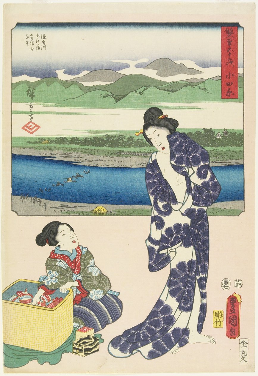 Odawara, lipiec 1854 autorstwa Utagawa Hiroshige