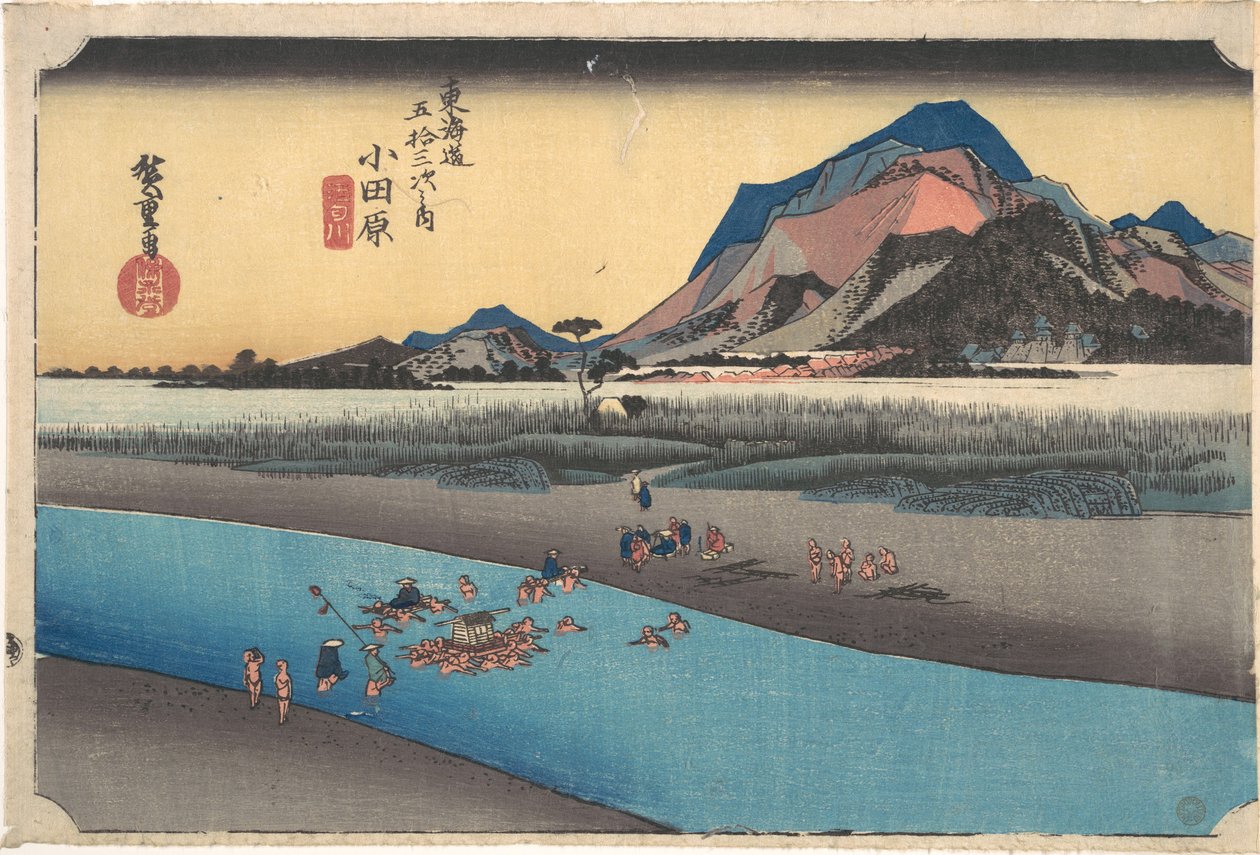 Odawara; Sakogawa autorstwa Utagawa Hiroshige