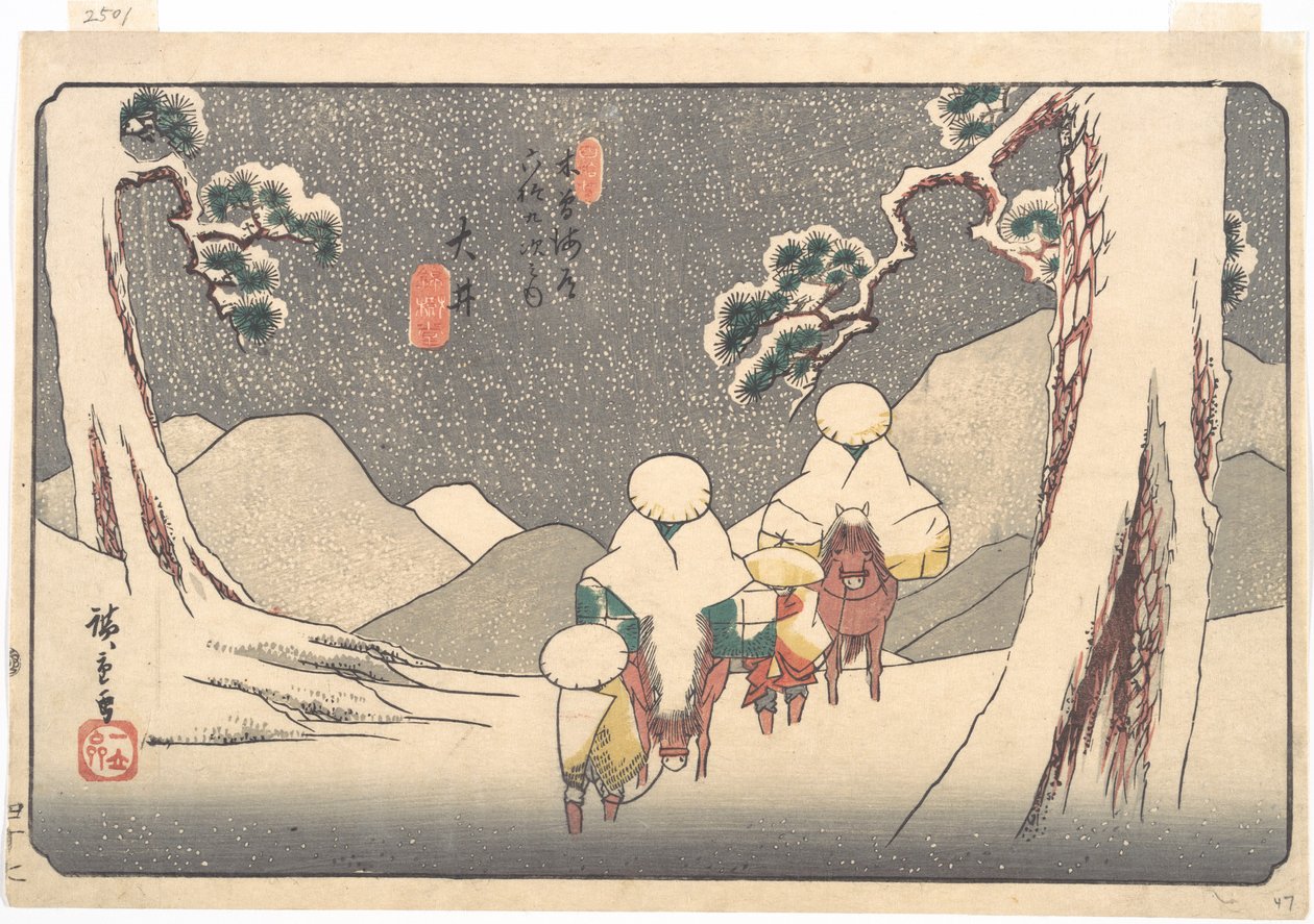 Stacja Ōi autorstwa Utagawa Hiroshige