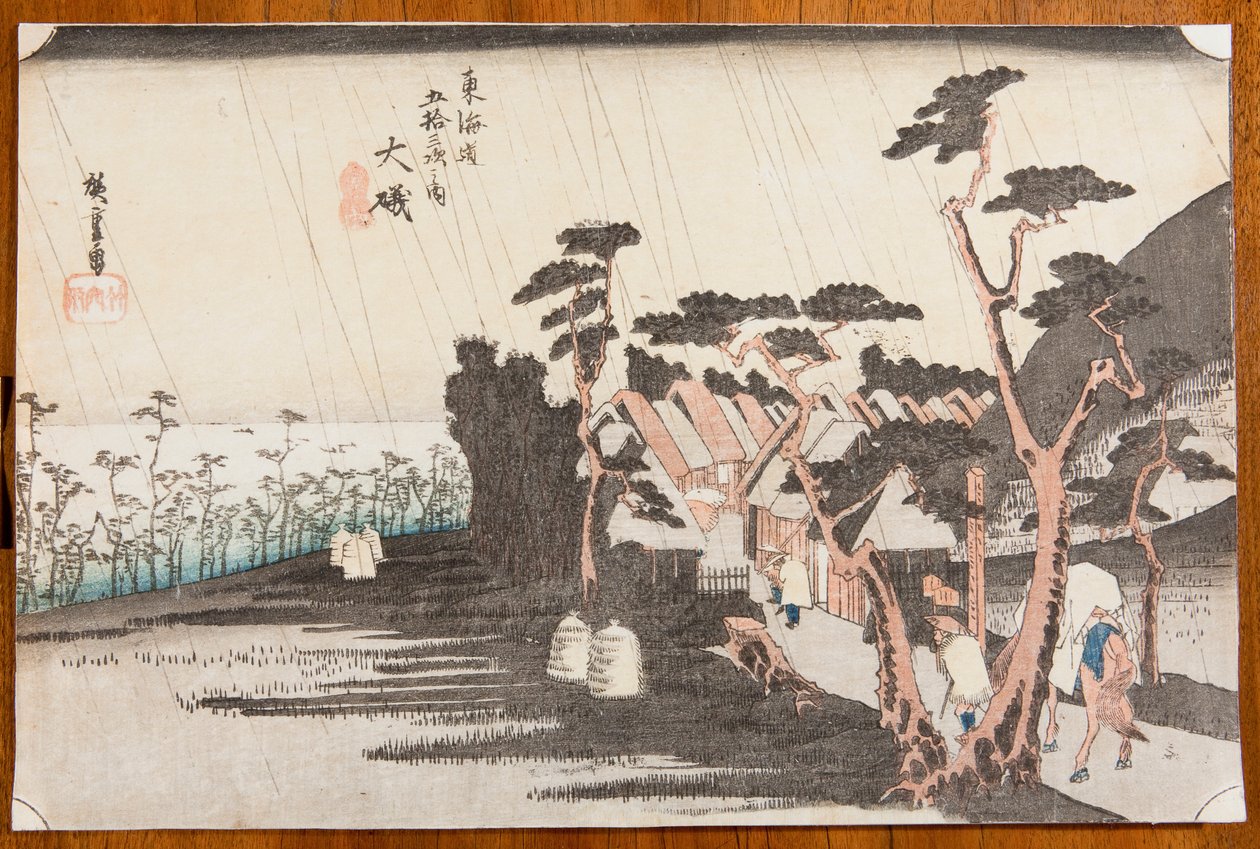 Oiso, plansza 9. z serii: Piećdziesiąt trzy etapy drogi Tokaido / Tokaido gojusan zugi no uchi autorstwa Utagawa Hiroshige