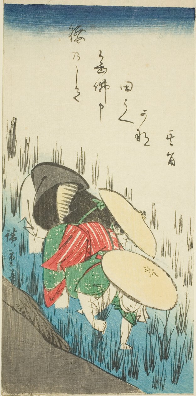 Sadzenie ryżu autorstwa Utagawa Hiroshige