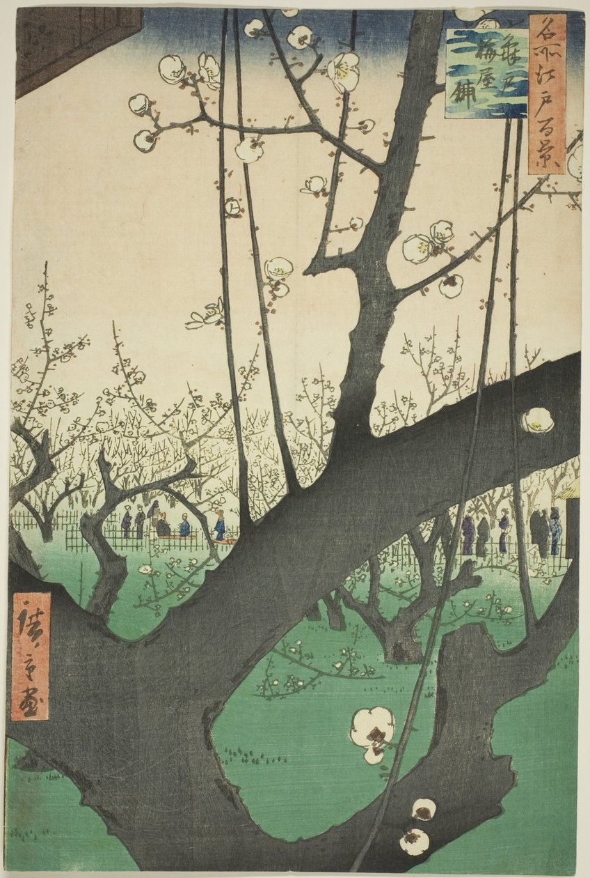 Pum gar t Kameido (Kameido Umeyashiki), z serii „Ridge dre d fa net s Views of Edo (Sto słynnych widoków Edo)” autorstwa Utagawa Hiroshige