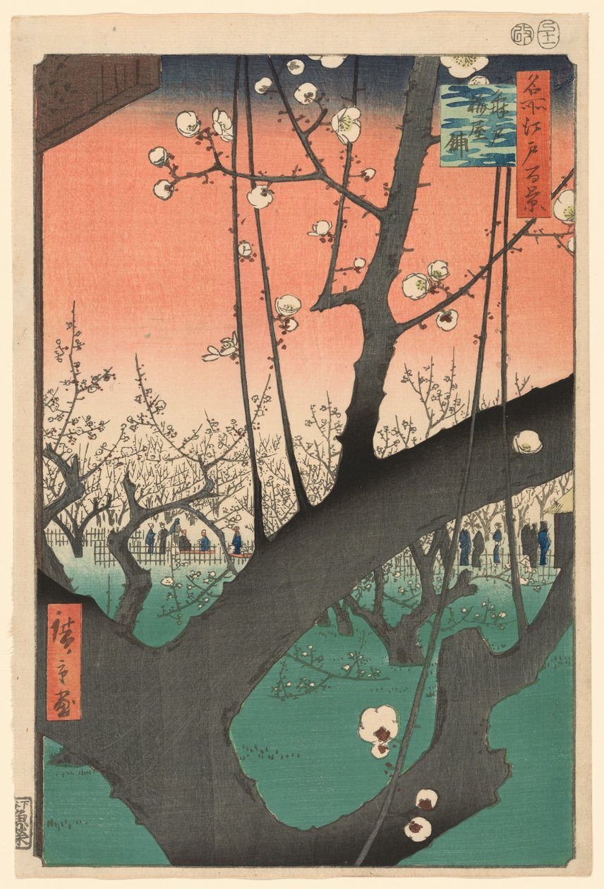 Pum gar t Kameido (Kameido Umeyashiki), z serii „Ridge dre d fa net s Views of Edo (Sto słynnych widoków Edo)” autorstwa Utagawa Hiroshige
