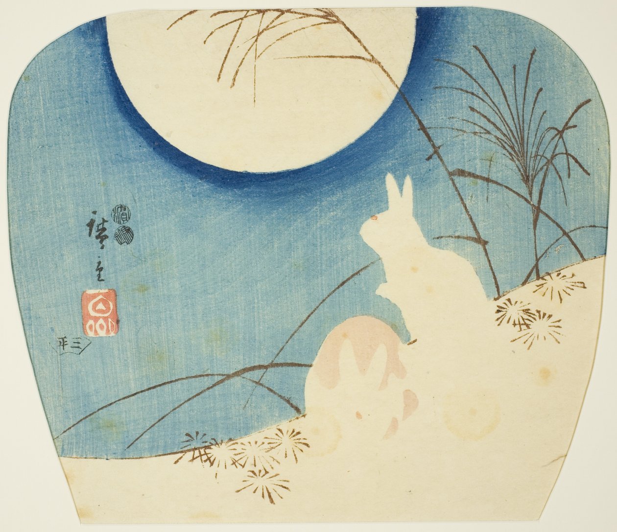 Króliki w świetle księżyca autorstwa Utagawa Hiroshige