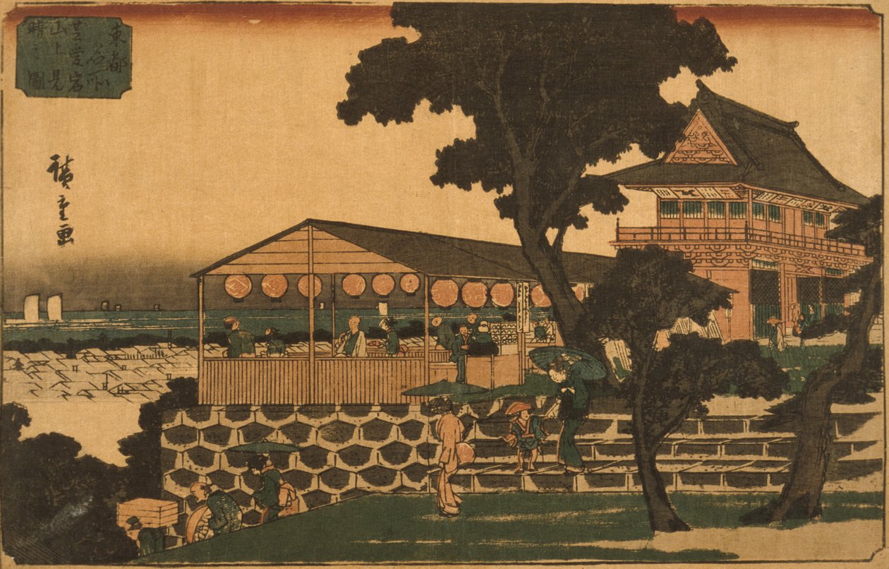 Restauracja z widokiem na Tokio autorstwa Utagawa Hiroshige