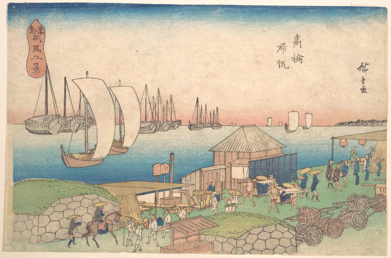 Widok rzeki w Takanawie autorstwa Utagawa Hiroshige