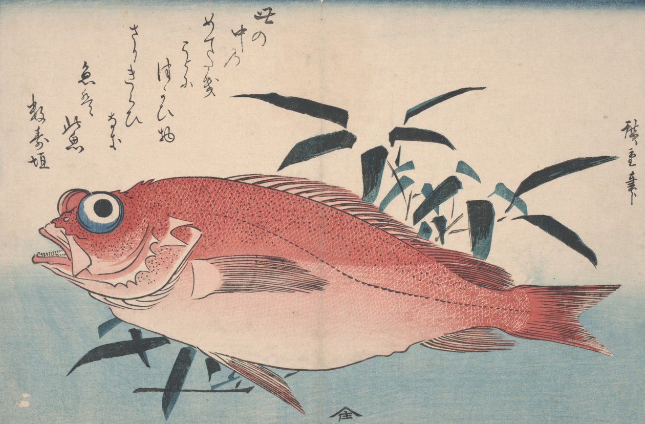Dorada i Trawa Bambusowa, 1840 autorstwa Utagawa Hiroshige