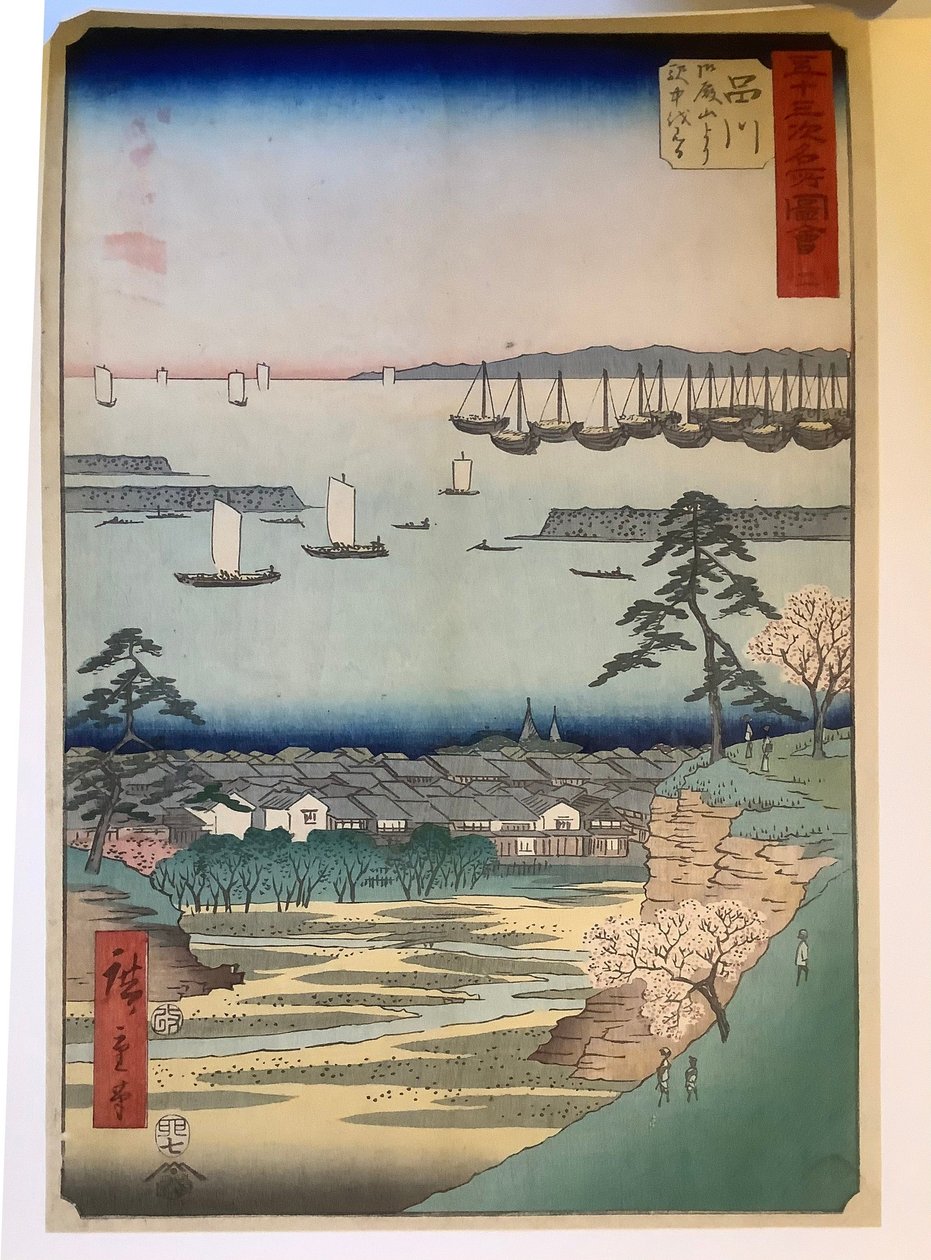 Shinagawa, z cyklu „Obrazy słynnych miejsc z pięćdziesięciu trzech stacji” autorstwa Utagawa Hiroshige