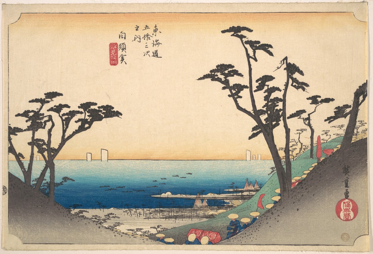 Shirasuka, Shio-mi Zaka autorstwa Utagawa Hiroshige