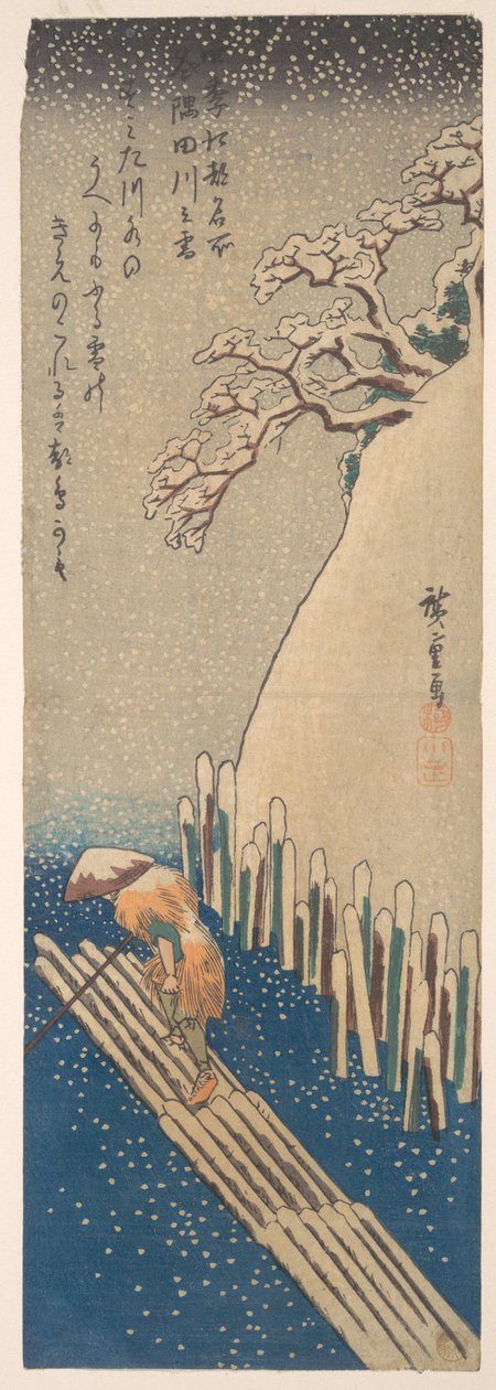 Schnee am Sumida-Fluss autorstwa Utagawa Hiroshige