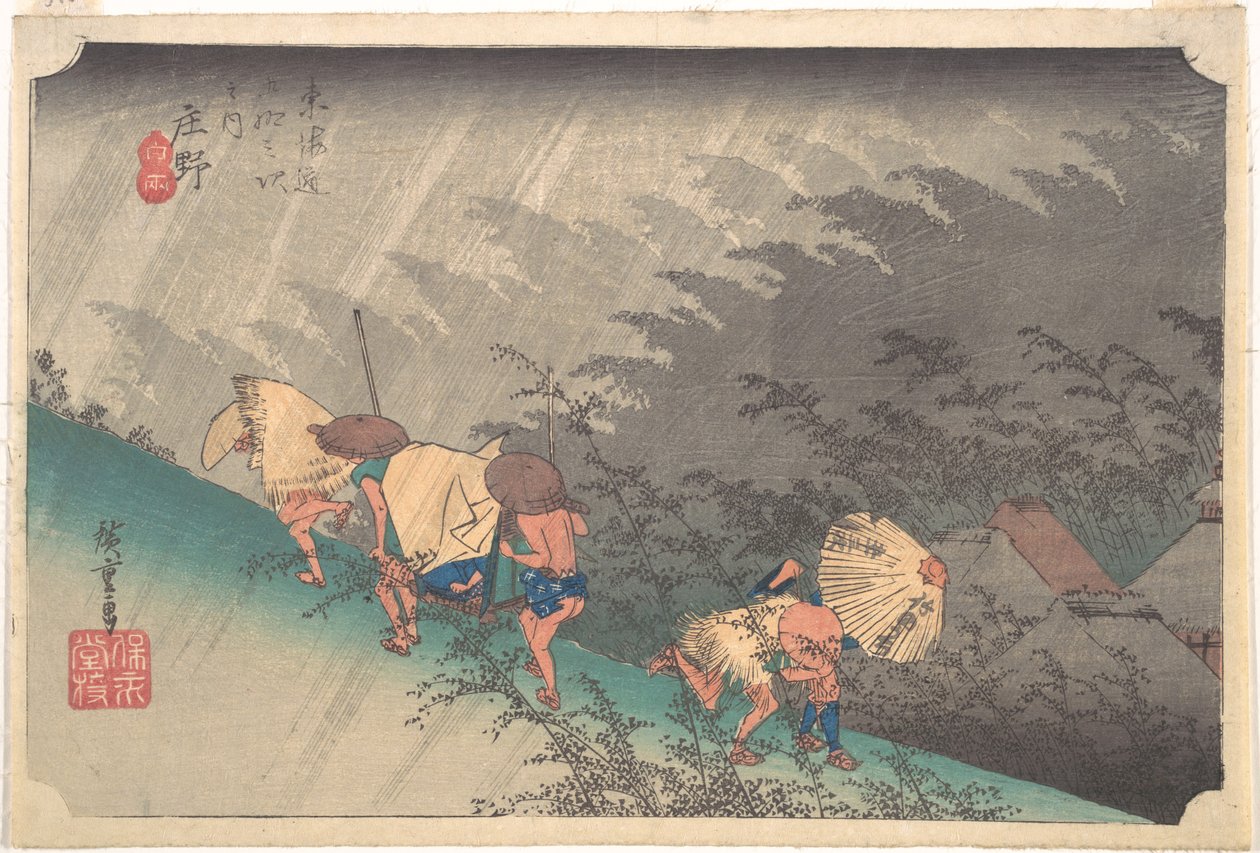 Nagła ulewa w Shōno autorstwa Utagawa Hiroshige