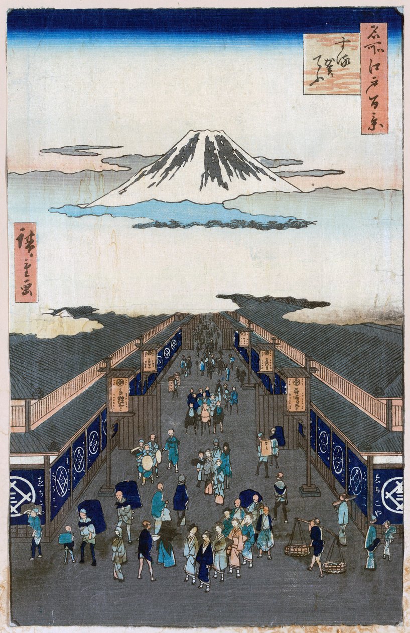 Surugacho Sto słynnych widoków Edo, 1856-1858. autorstwa Utagawa Hiroshige