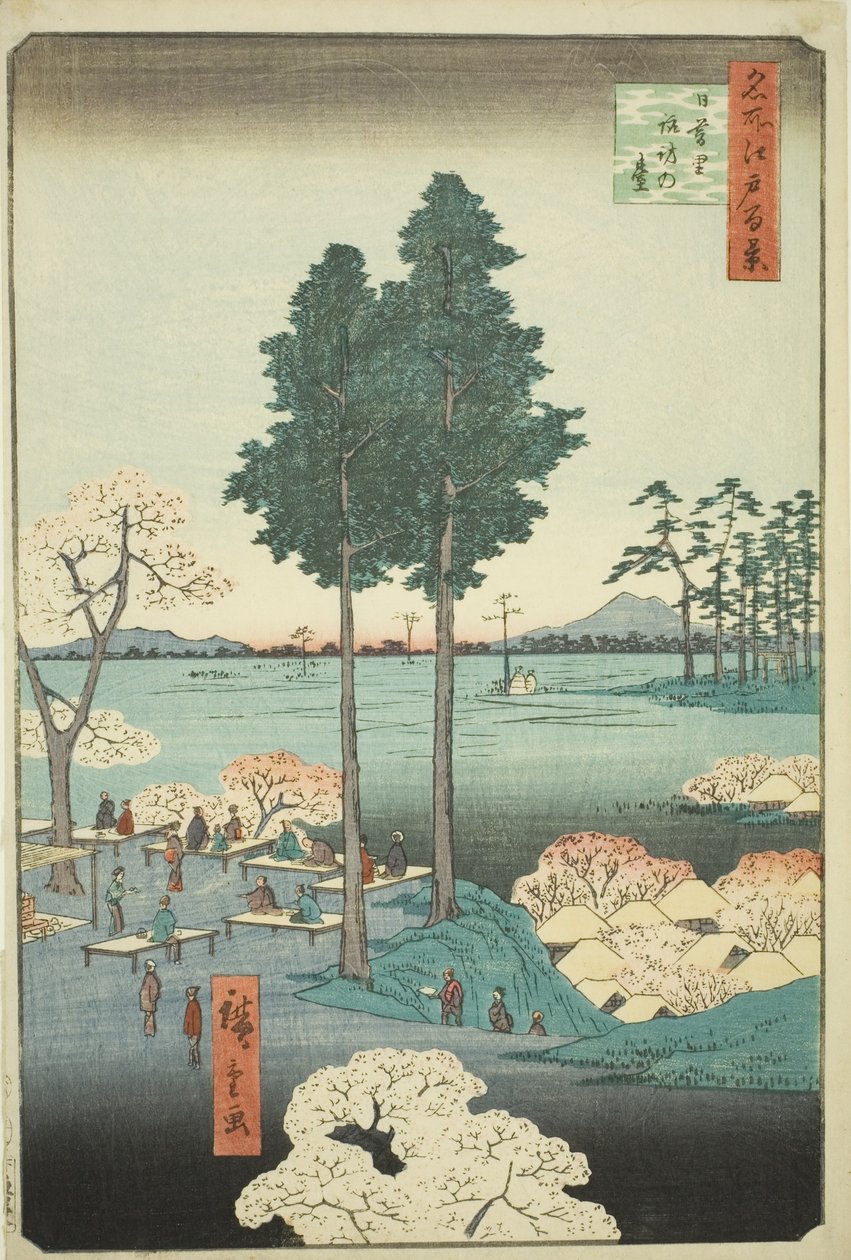 Suwa Buff at Nippori (Nippori Suwanodai), z serii „Ridge dre d fa net z widokiem na Edo (Sto słynnych widoków Edo)” autorstwa Utagawa Hiroshige