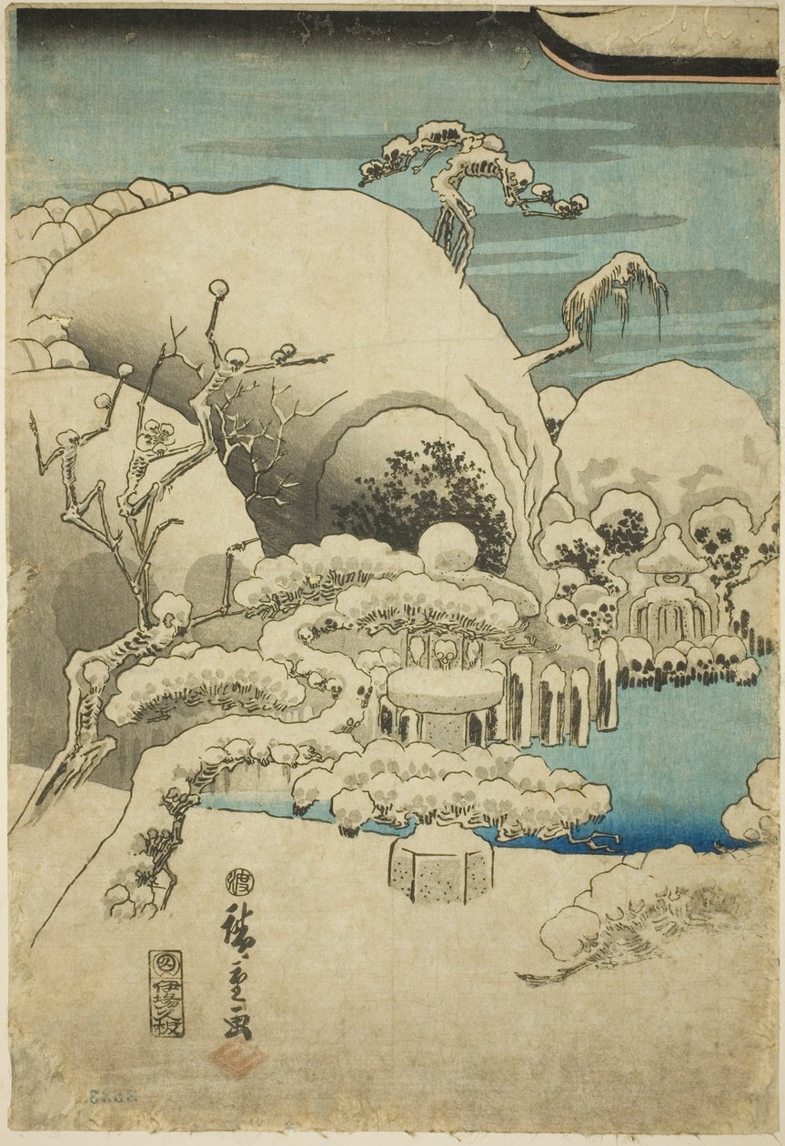Szkic Taira no Kiyomori Sue: Temperatura gruntu w Paryżu autorstwa Utagawa Hiroshige