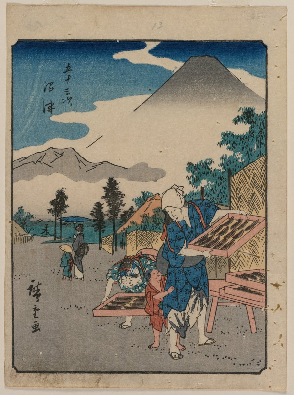 Pięćdziesiąt trzy stacje Tokaido: Numazu autorstwa Utagawa Hiroshige
