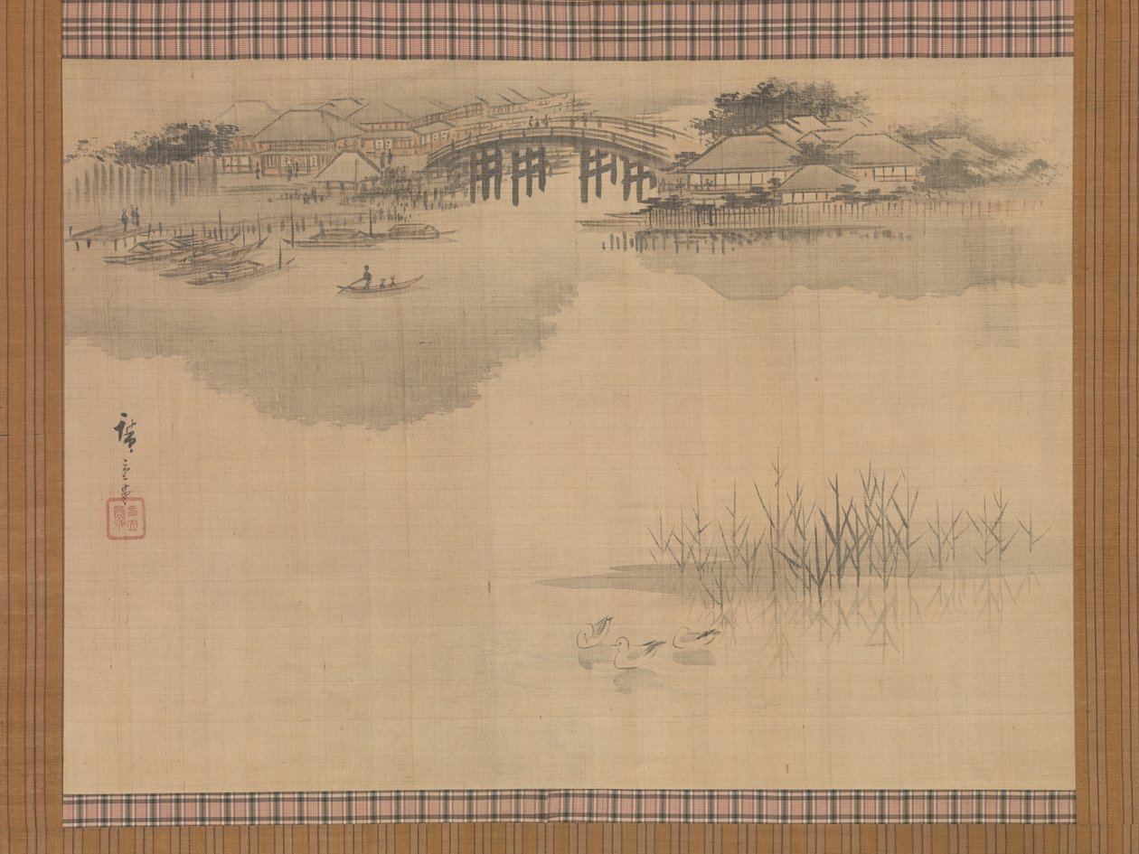 Most Imado u podnóża góry Matsuchi autorstwa Utagawa Hiroshige