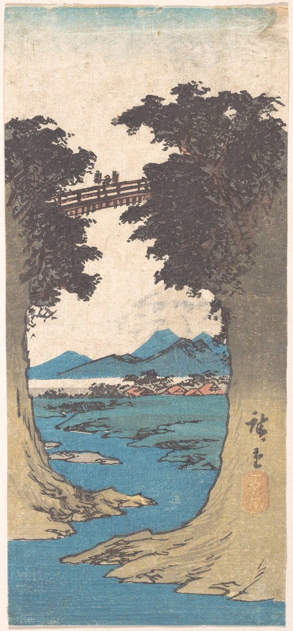 Małpi most autorstwa Utagawa Hiroshige
