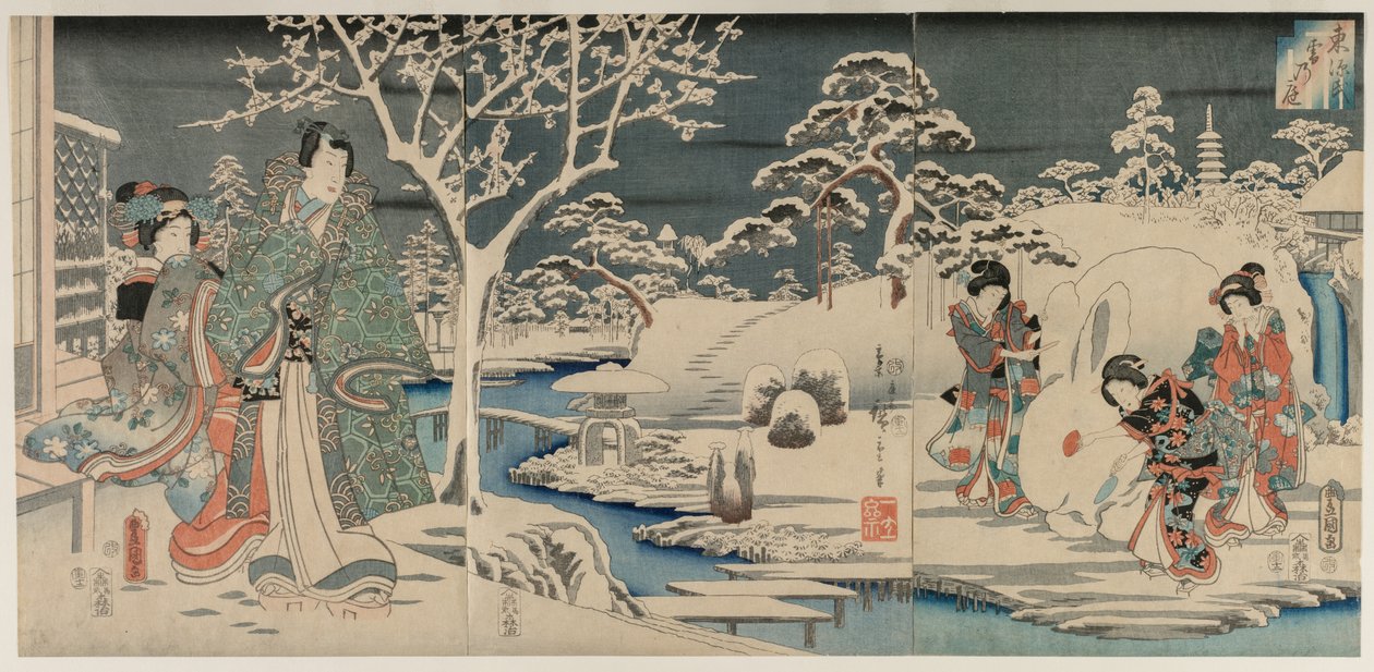 Śnieżny ogród, 1854. autorstwa Utagawa Hiroshige