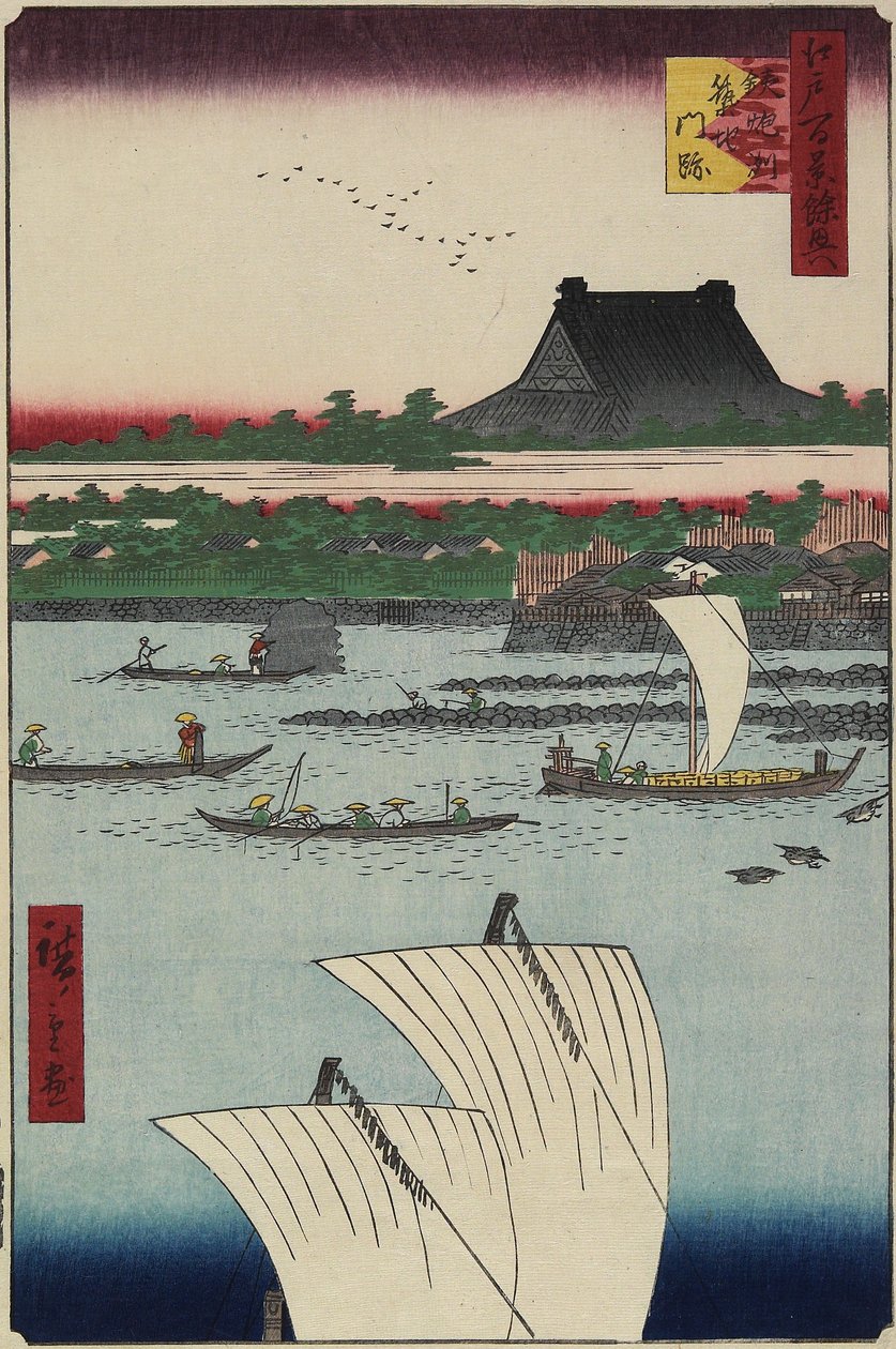 Tsukiji mp, Teppo_zu, Jury 1858 autorstwa Utagawa Hiroshige