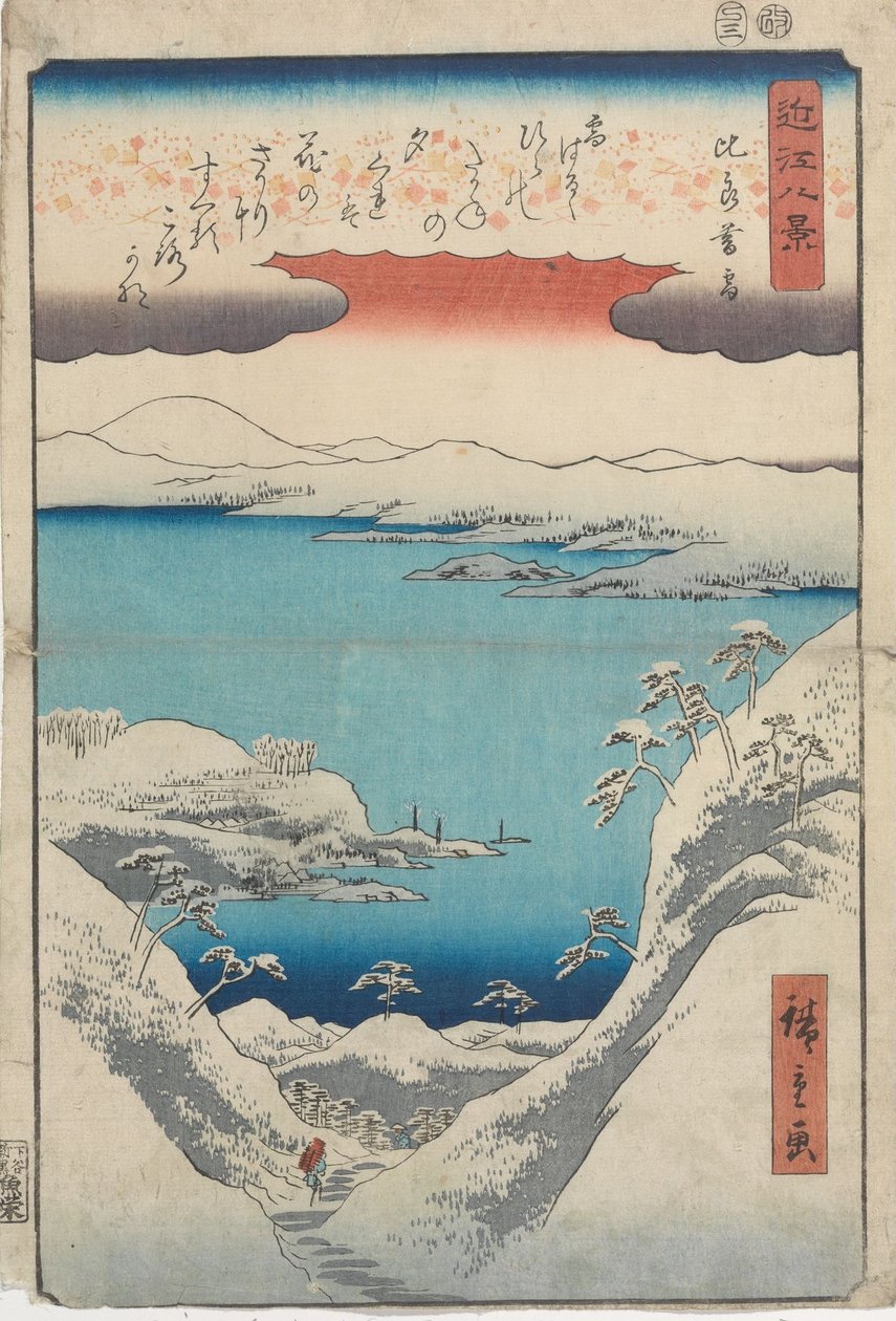 Zimowy zmierzch w Hira autorstwa Utagawa Hiroshige