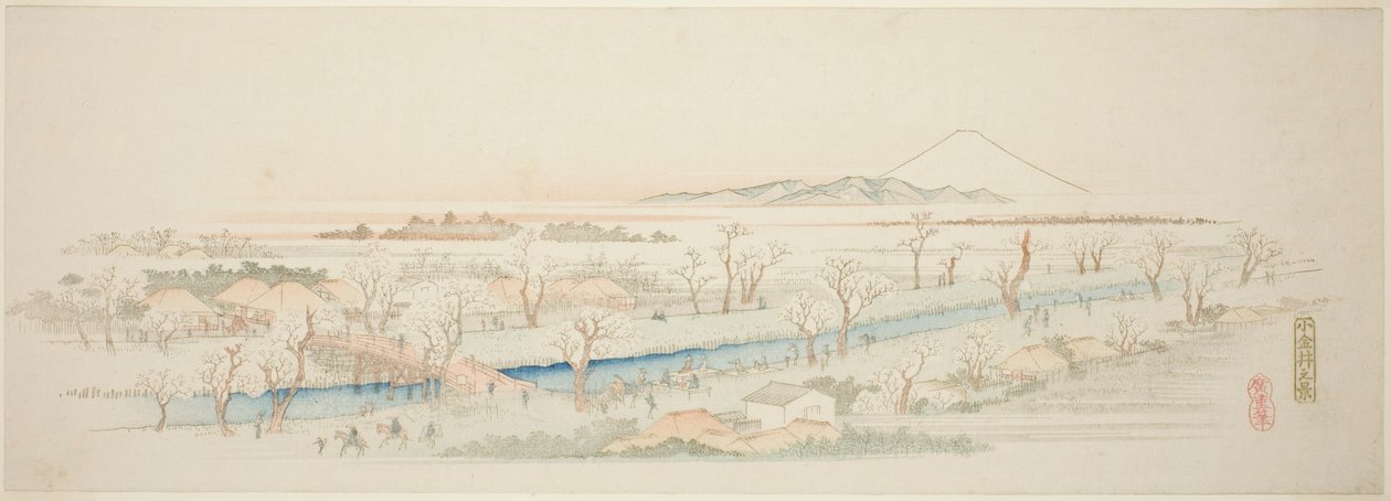 Widok Koganei (Koganei no kei), z bez tytułu serii słynnych widoków przedmieść Edo autorstwa Utagawa Hiroshige