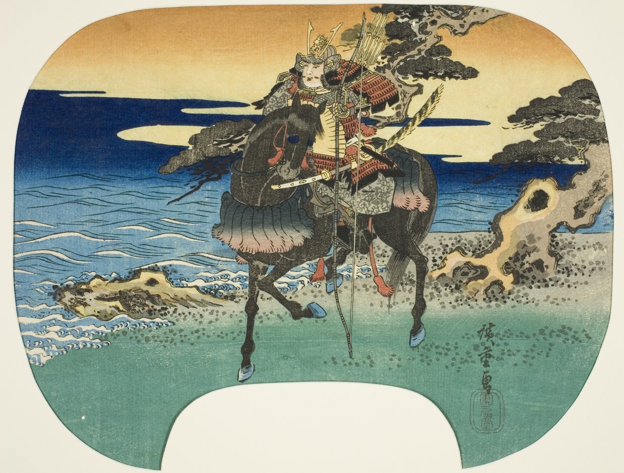 Wojownik na koniu autorstwa Utagawa Hiroshige