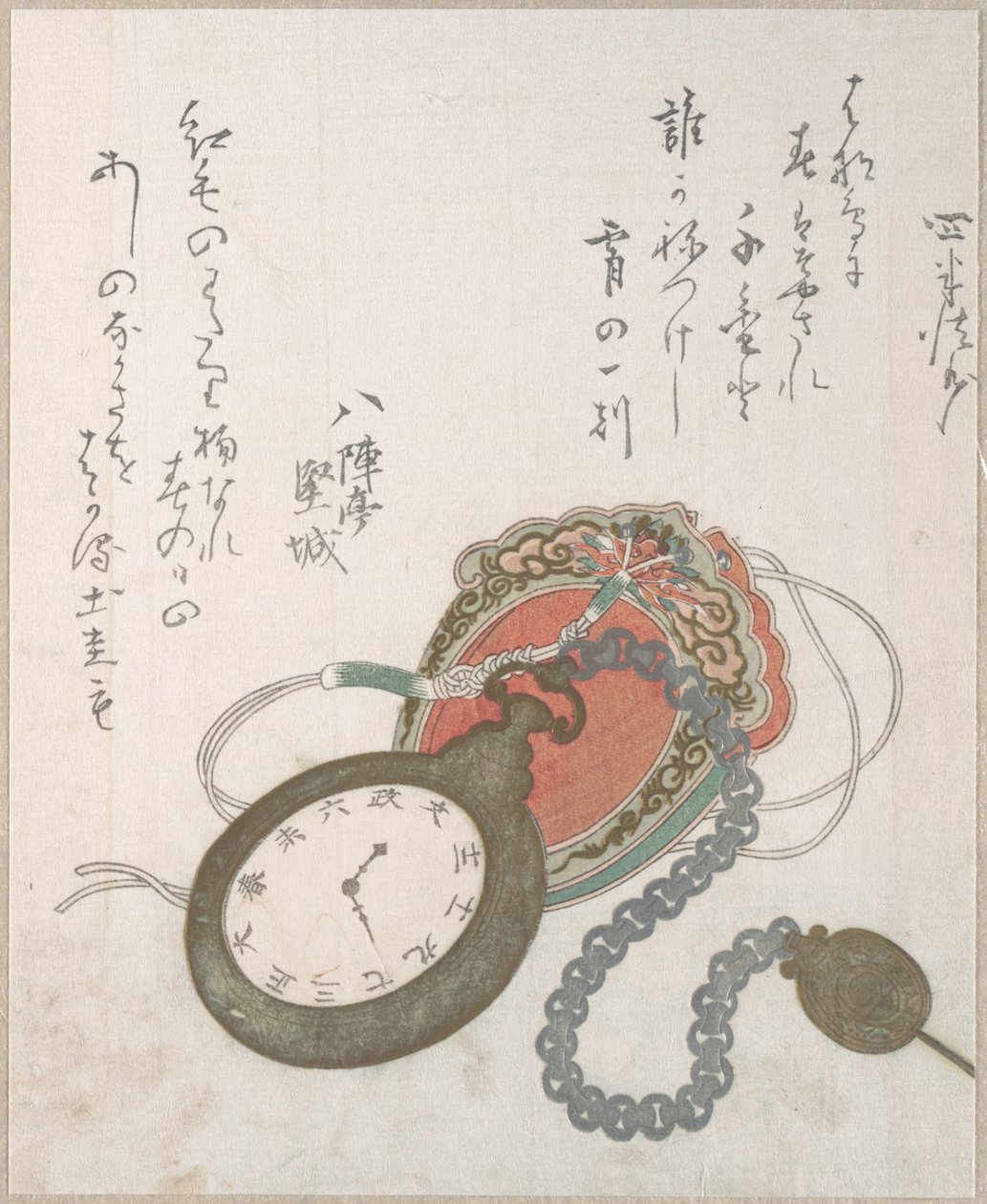 Zachodni zegarek kieszonkowy z kolekcji Wiosenny deszcz, t. 3 autorstwa Utagawa Hiroshige