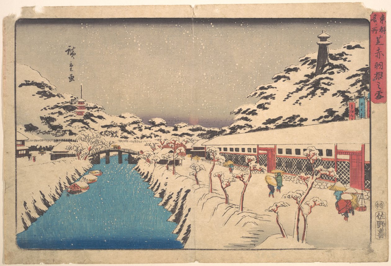 Zimowy krajobraz autorstwa Utagawa Hiroshige