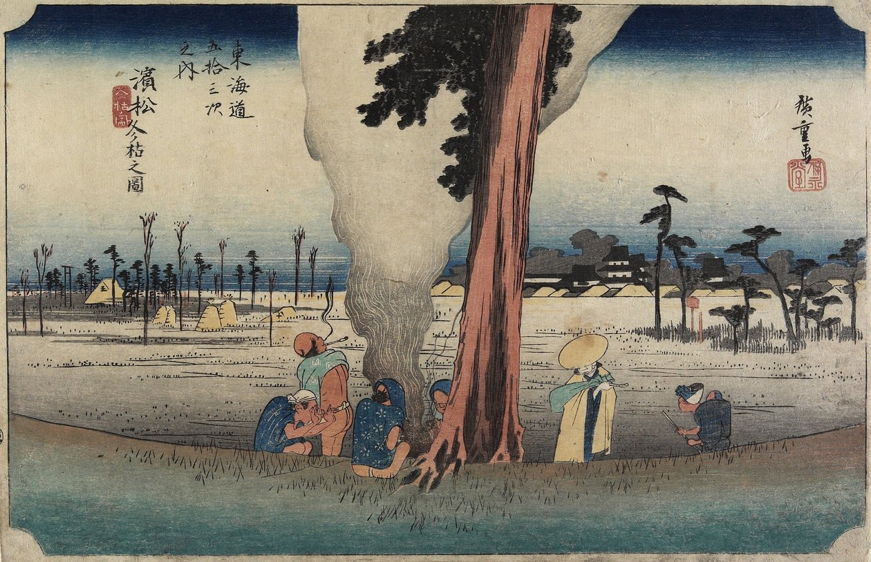 Scena zimowa, Hamamatsu, ok. 1833 r. autorstwa Utagawa Hiroshige