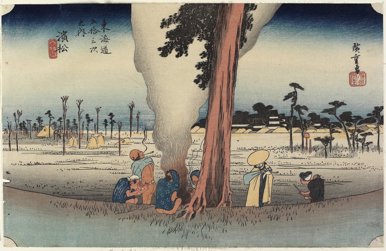 Scena zimowa, Hamamatsu, ok. 1930 r. 1833 autorstwa Utagawa Hiroshige