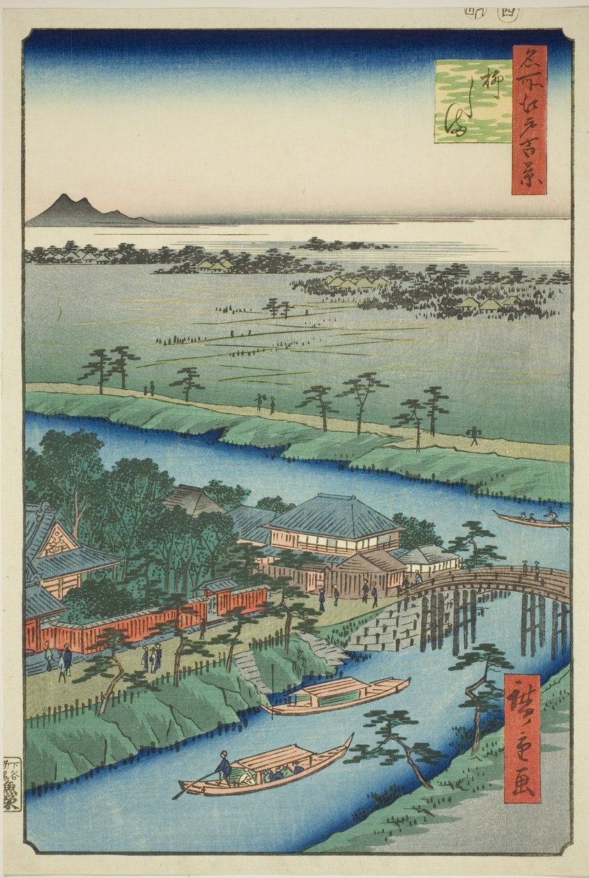 Yanagishima, z serii „Ridge dre d fan net s views of Edo (Sto słynnych widoków Edo)” autorstwa Utagawa Hiroshige