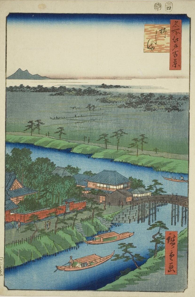 Yanagishima, z serii „Ridge dre d fan net s views of Edo (Sto słynnych widoków Edo)” autorstwa Utagawa Hiroshige