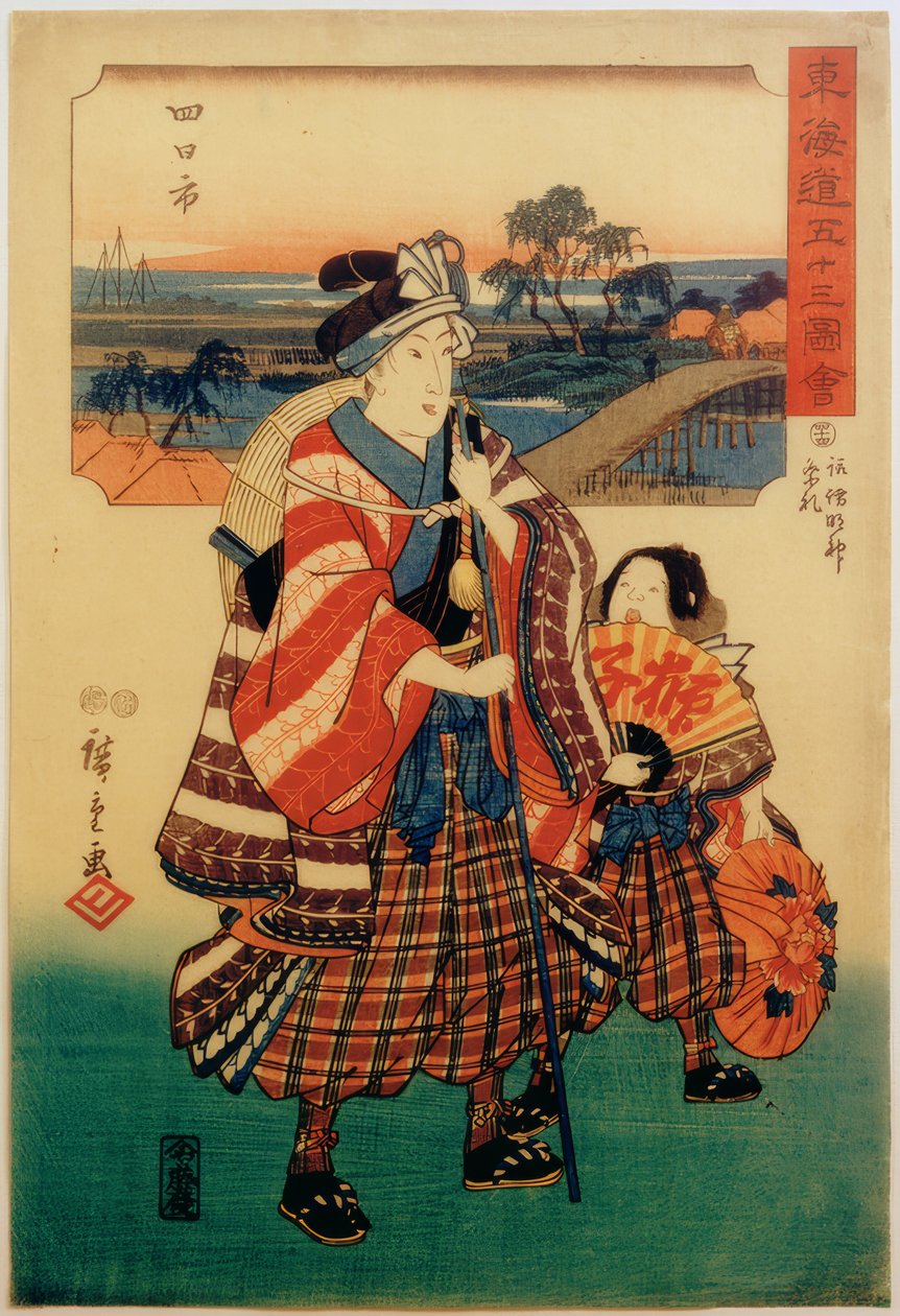 Yokkaichi autorstwa Utagawa Hiroshige