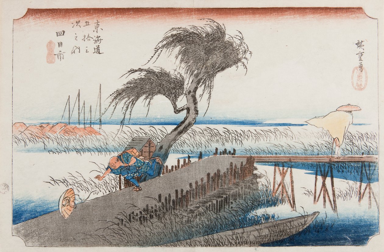 Yokkaichi, plansza 44 z serii: Pięćdziesiąt trzy stacje drogi Tokaido / Tokaido gojusan tsugi no uchi autorstwa Utagawa Hiroshige